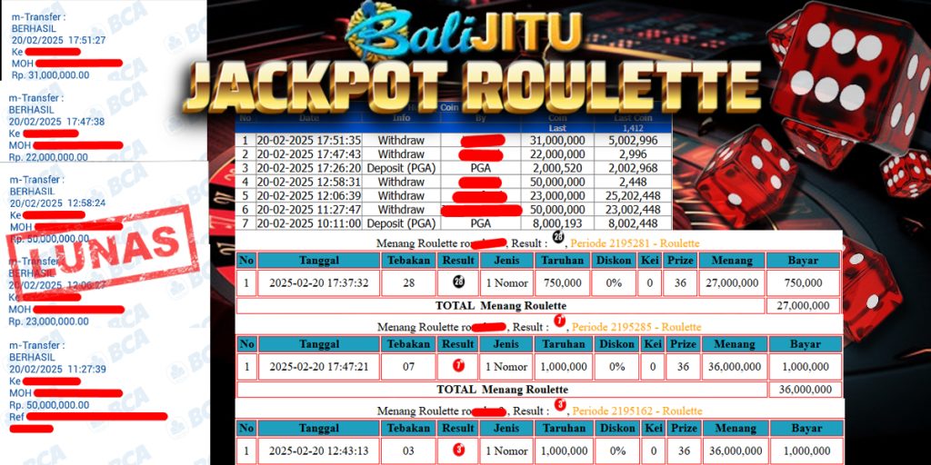 BUKTI KEMENANGAN MEMBER BALIJITU 20/02/2025